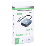 4 - In - 2 Usb + Usb - C 4 Port Hub Adapter Grey