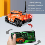 720p Hd Camera Rc Car with Real - time Surveillance and Remote Control - Tank Design - Orange