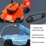 720p Hd Camera Rc Car with Real - time Surveillance and Remote Control - Tank Design - Orange