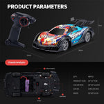 Remote Control Racing Car with Colourful Lights 4wd - Blue