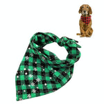 Pet Triangle Towel Christmas Snowflake Dog Saliva Towel - Size S - Red