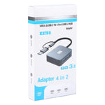 4 - In - 1 Usb - C To Usb 3.2 4 - Port Hub Adapter Grey