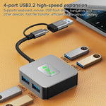 4 - In - 1 Usb - C To Usb 3.2 4 - Port Hub Adapter Grey