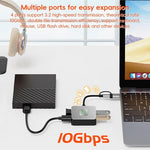 4 - In - 1 Usb - C To Usb 3.2 4 - Port Hub Adapter Grey