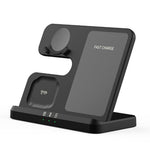 3 In 1 Wireless Charger For Mobile Phone Watch And Earphones Black