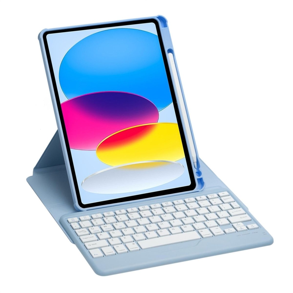 360 Rotation Bluetooth Keyboard Leather Case For Ipad 10.9 2022 - Black