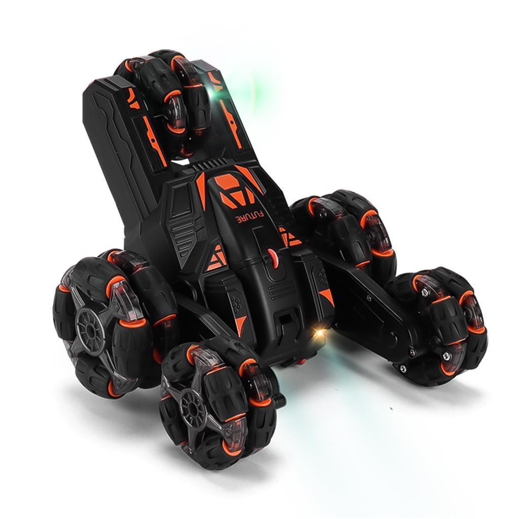 360 - degree Swing Arm Rc Stunt Car - 2.4g Single Control 5 Wheels - Black