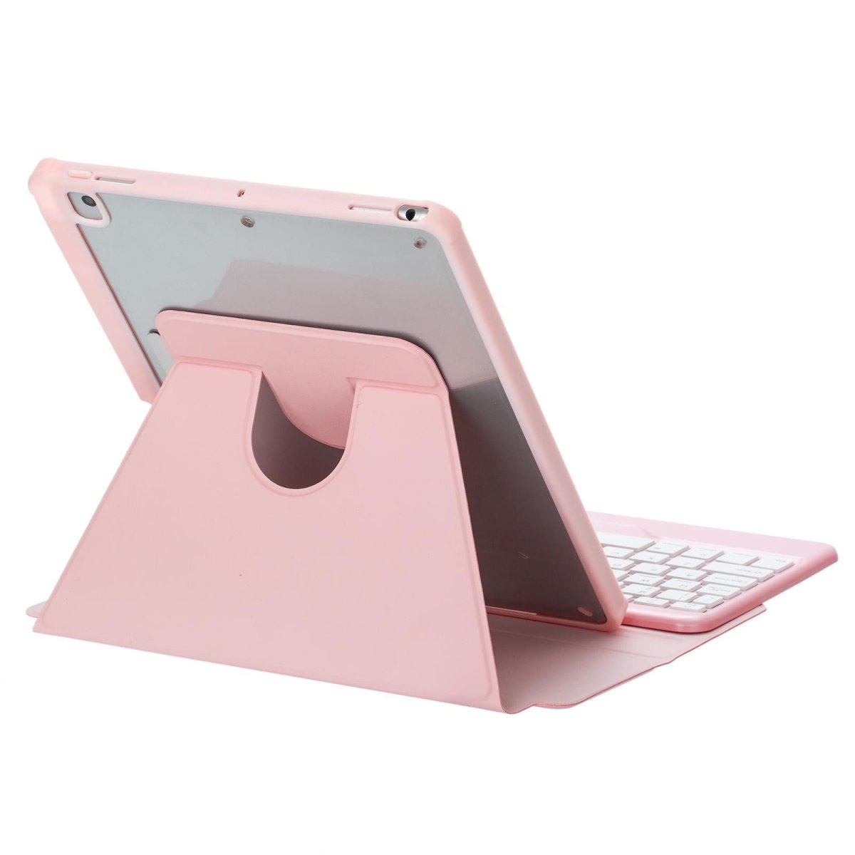 360 Rotation Bluetooth Keyboard Leather Case For Ipad 10.9 2022 With Backlight - Black