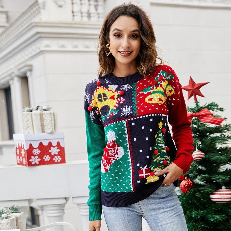 Women Small Snowflake Christmas Knit Sweater - Size S Dark Blue