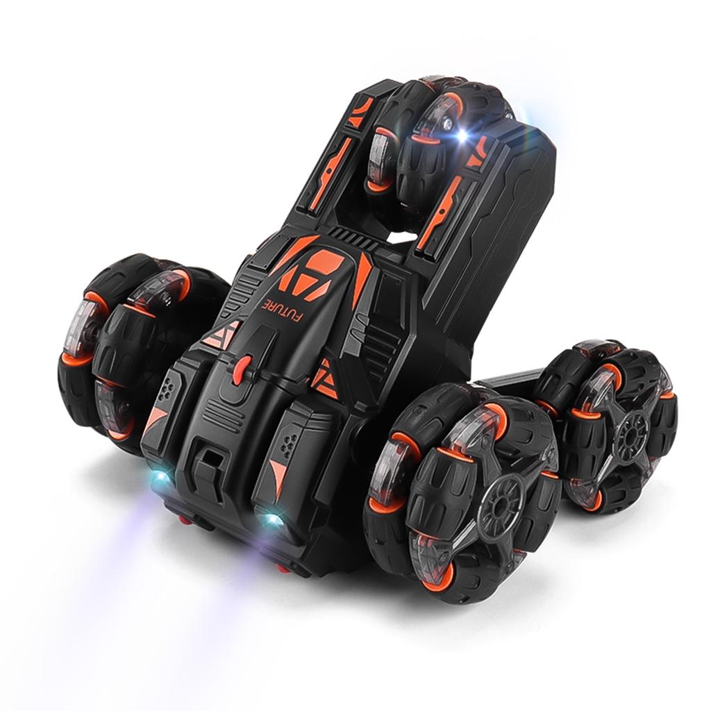 360 - degree Swing Arm Rc Car with 5 Wheels - Multifunctional 2.4g - Black