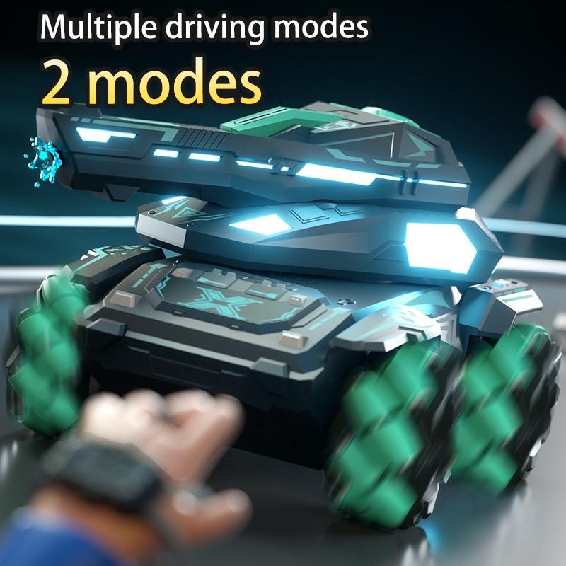 Stunt Water Bomb Battle Armor Rc Car - 2.4g Dual Control - Blue - Dual Control