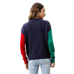 Women Small Snowflake Christmas Knit Sweater - Size L Dark Blue