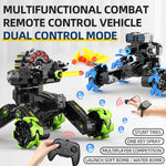 Remote Control Water Bomb Car - Dual Control Four - wheel Battle Blooming Tire Spray - Blue