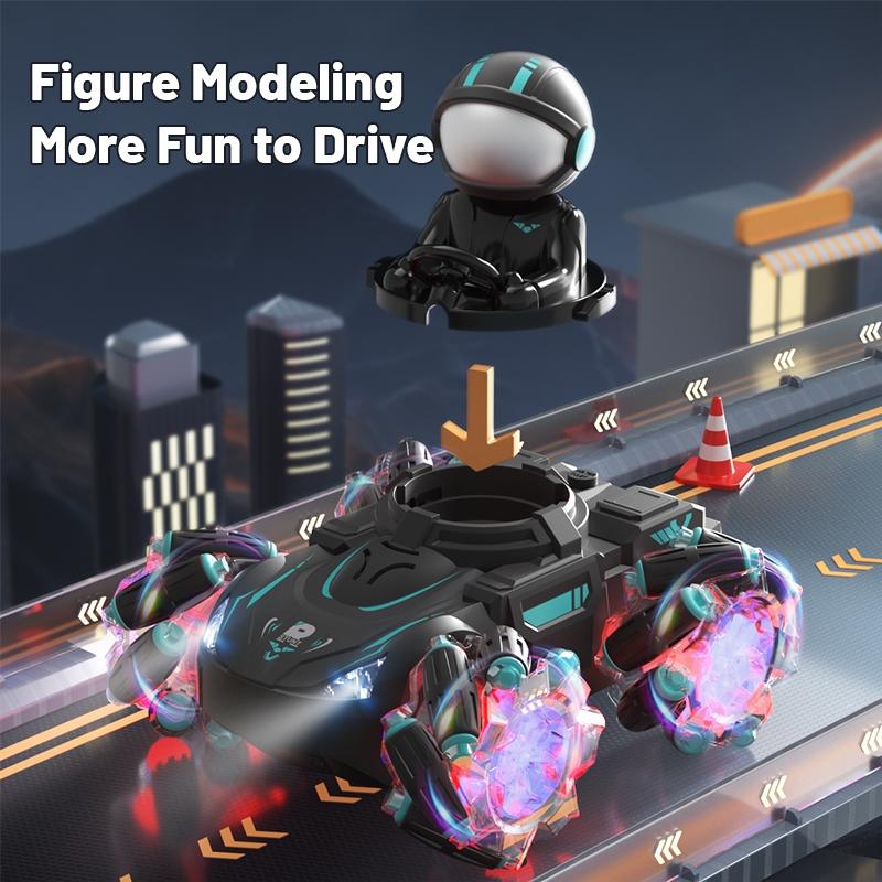 Stunt Remote Control Car with 2.4g Magic Projection - Colourful - Black Red