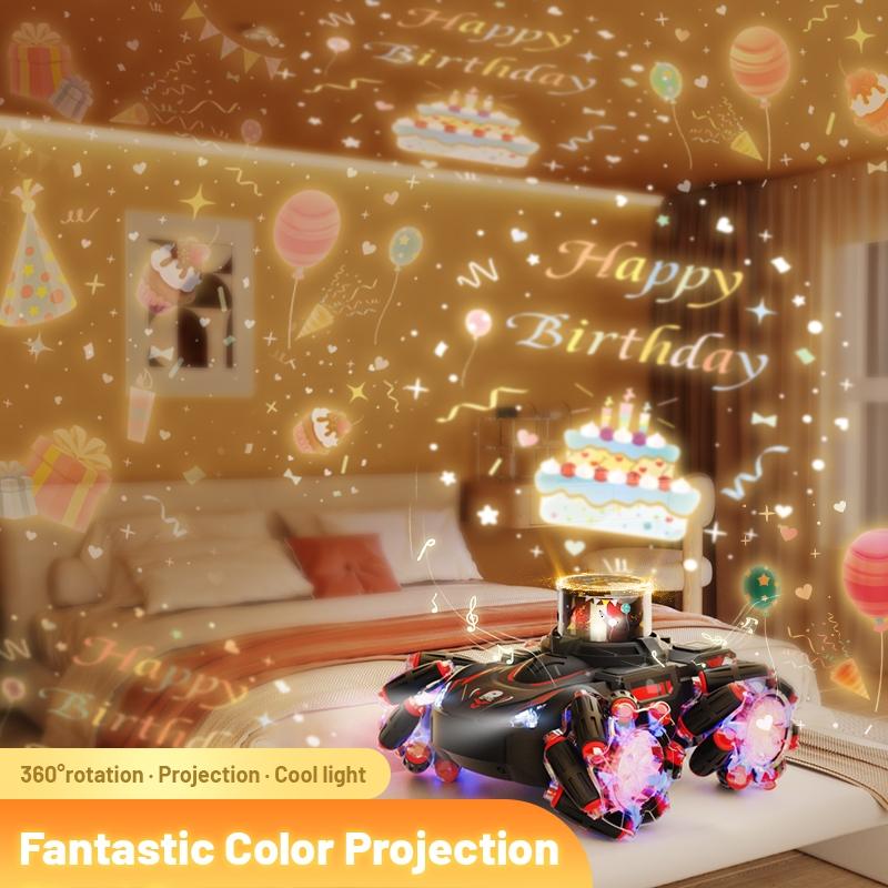 Stunt Remote Control Car with 2.4g Magic Projection - Colourful - Black Red