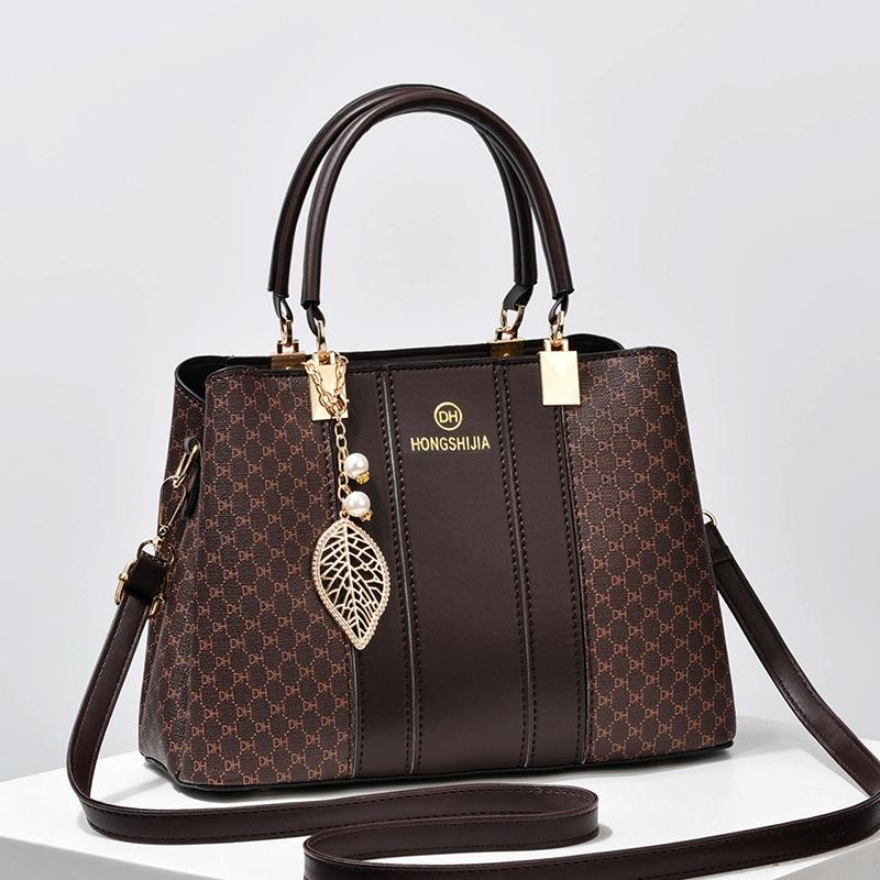 Large Capacity Summer Lady Handbag - Colourblock Shoulder / Crossbody - Black