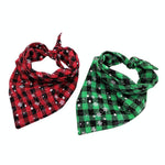Pet Triangle Towel Christmas Snowflake Dog Saliva Towel - Size S - Green
