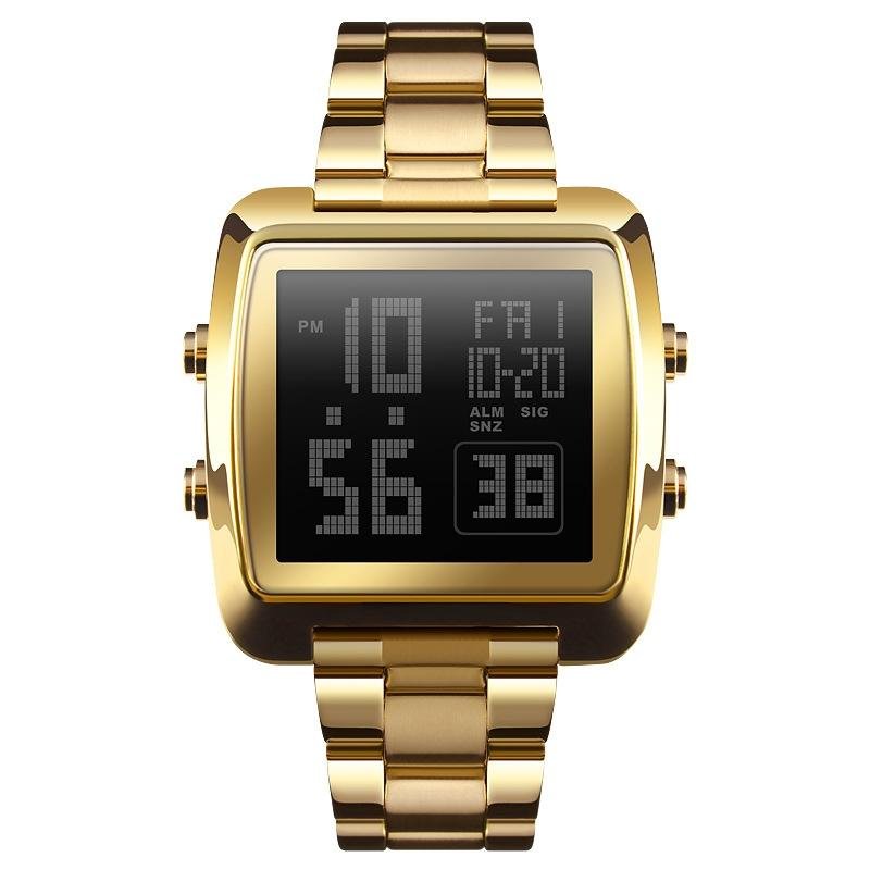 Vintage Gold Steel Square Watch - Waterproof & Luminous - Rose Gold