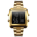 Vintage Gold Steel Square Watch - Waterproof & Luminous - Rose Gold