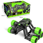 Telescopic Deformation Rc Stunt Car - Off - road Tumbling Climber - Black Green