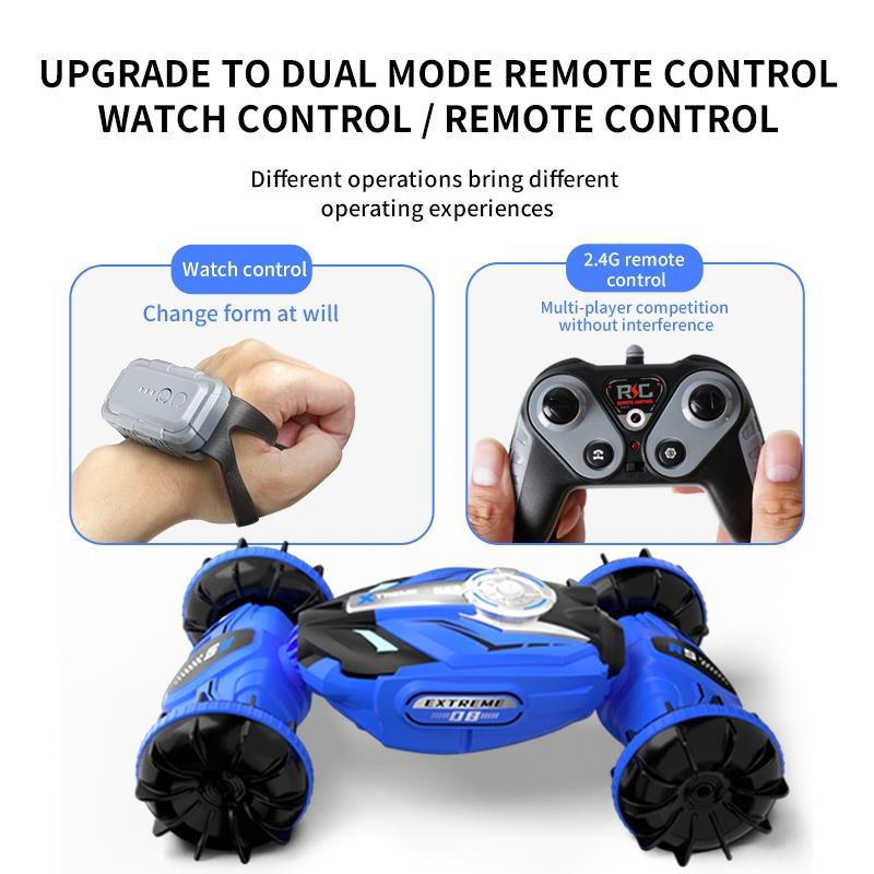 Double - sided 2.4g Rc Amphibious Car - 4wd - Blue
