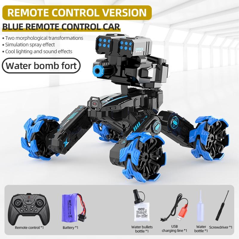 Remote Control Water Bomb Car - Four - wheel Battle Blooming Tire Spray - Green