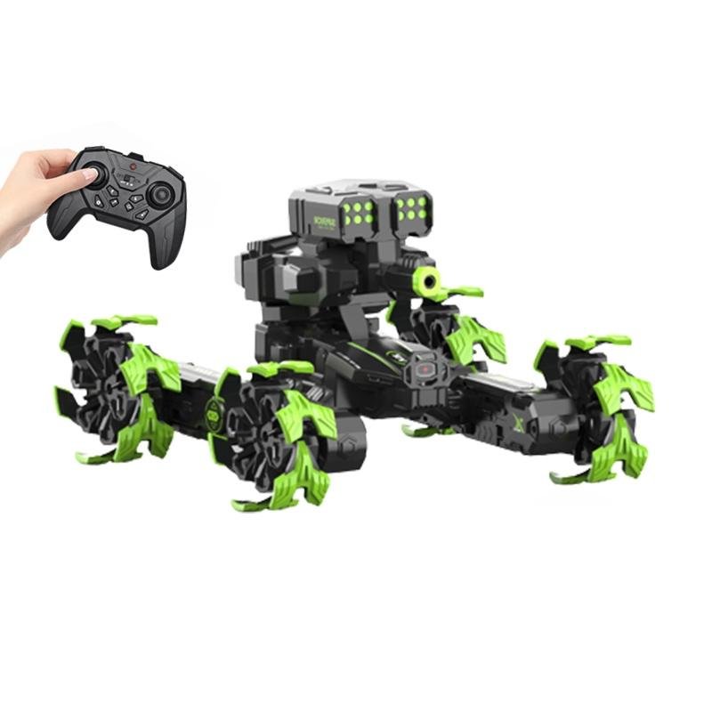 Remote Control Water Bomb Car - Four - wheel Battle Blooming Tire Spray - Green