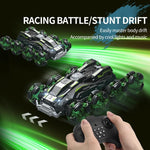 Stunt Drift Remote Control Car - Dual Control Eight Wheels - Green