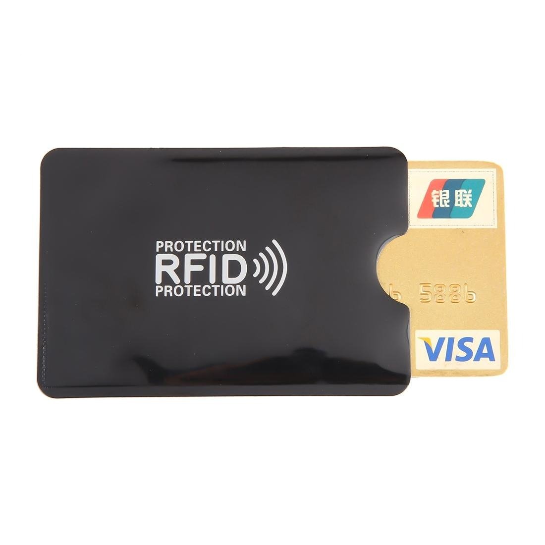 100 - piece Rfid Blocking Card Holder - 9x6.3cm Aluminum Foil - Black