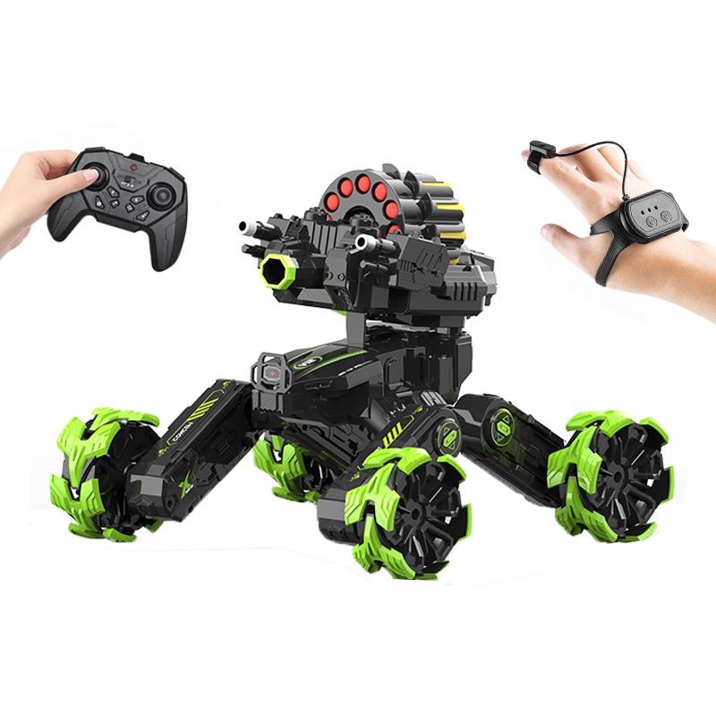 Remote Control Car - Dual Control Soft Bomb - Four - wheel Battle Blooming Tire Spray - Green