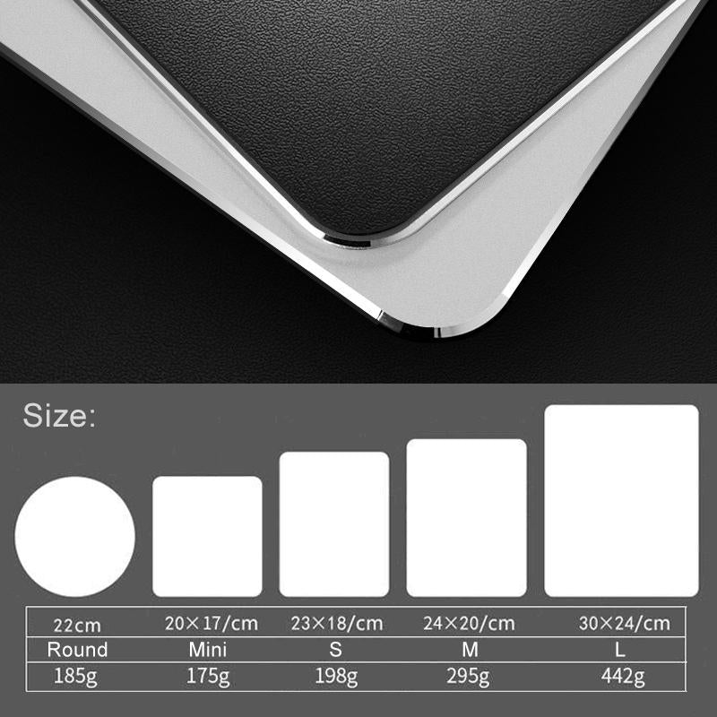 Double Sided Non Slip Aluminum Mouse Pad M Size - Black
