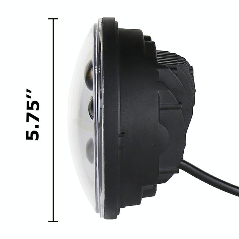 5.75 Inch Dc12V 6000K - 6500K 40W Car Led Headlight For Harley Black