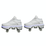 Versatile Double Row Rune Roller Skates - Size 38 - High - Top With Light (White)