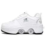 Versatile Double Row Rune Roller Skates - Size 38 - High - Top With Light (White)