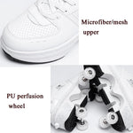 Versatile Double Row Rune Roller Skates - Size 38 - High - Top With Light (White)