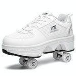 Versatile Double Row Rune Roller Skates - Size 38 - High - Top With Light (White)