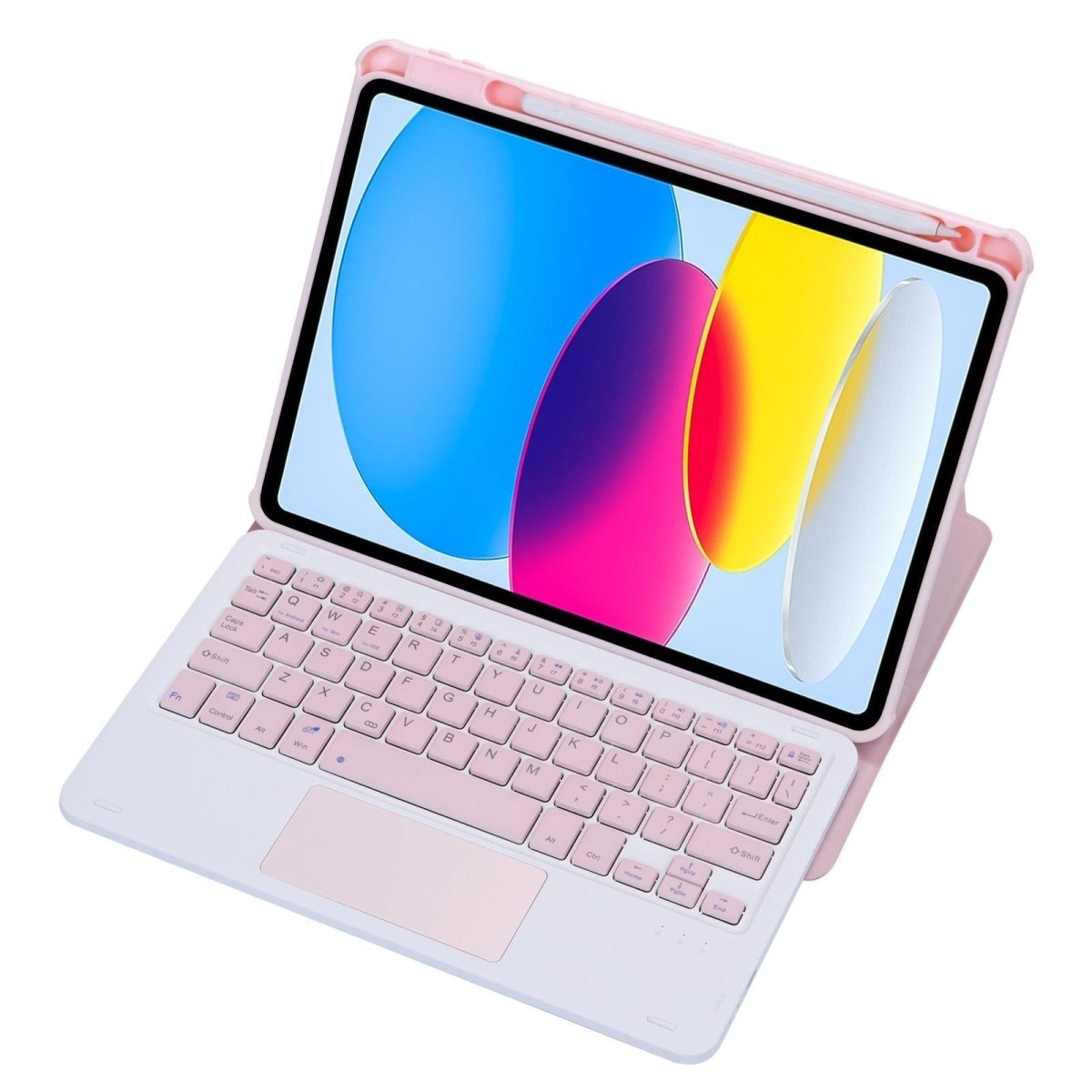 360 Rotation Bluetooth Keyboard Leather Case For Ipad 10.9 2022 - Transparent Acrylic With Touch Control - Blue