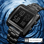 Vintage Gold Steel Square Watch - Waterproof & Luminous - Gold