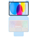 360 Rotation Bluetooth Keyboard Leather Case For Ipad 10.9 2022 With Touch Control And Backlight - Blue