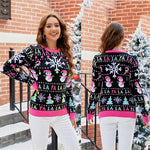 Casual Christmas Snowman Pullover Sweater Women Cartoon Knitwear - Elk - Xl