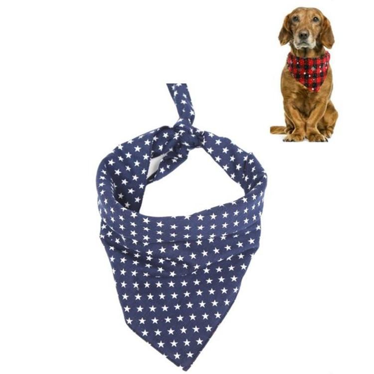 Pet Triangle Towel Christmas Snowflake Dog Saliva Towel - Size S - Blue