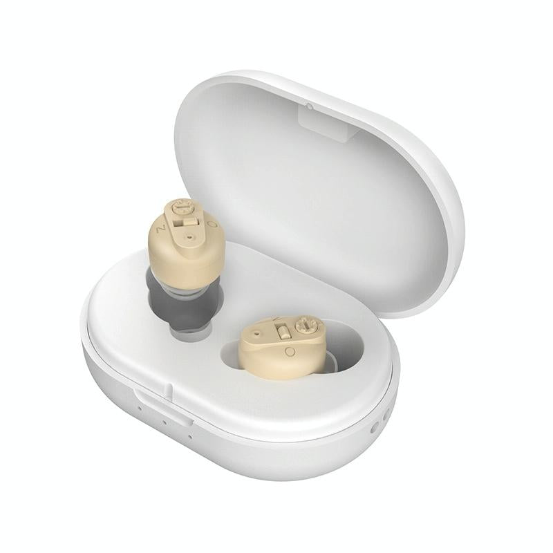 Portable Voice Amplifier For Seniors Black - Skin Colour Double Machine + White Charging Bin