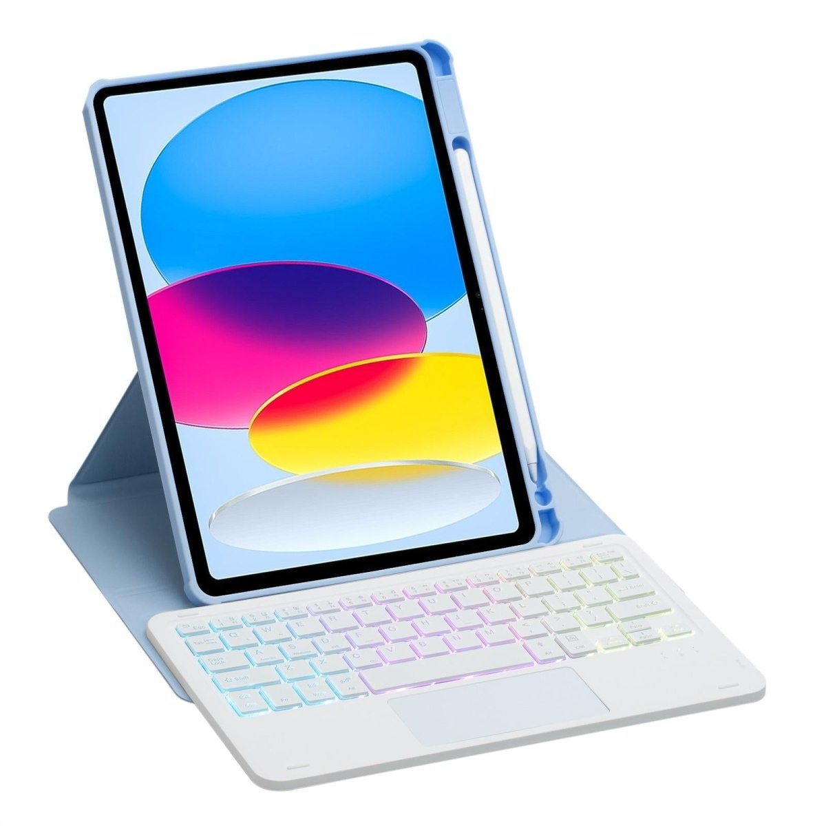 360 Rotation Bluetooth Keyboard Leather Case For Ipad 10.9 2022 With Touch Control And Backlight - Green