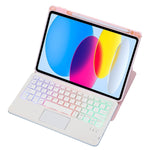360 Rotation Bluetooth Keyboard Leather Case For Ipad 10.9 2022 With Touch Control And Backlight - Green