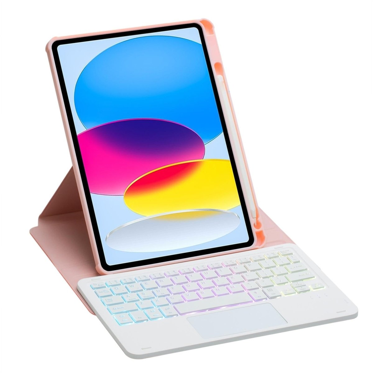 360 Rotation Bluetooth Keyboard Leather Case For Ipad 10.9 2022 With Touch Control And Backlight - Green