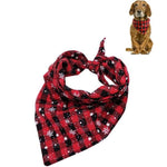 Pet Triangle Towel Christmas Snowflake Dog Saliva Towel - Size L - Blue
