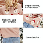 Autumn And Winter Christmas Ladies Sweater Sheath Knit Top - Light Blue - S