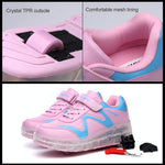 Rechargeable Double Wheel Roller Skating Shoes - Pink Size 37