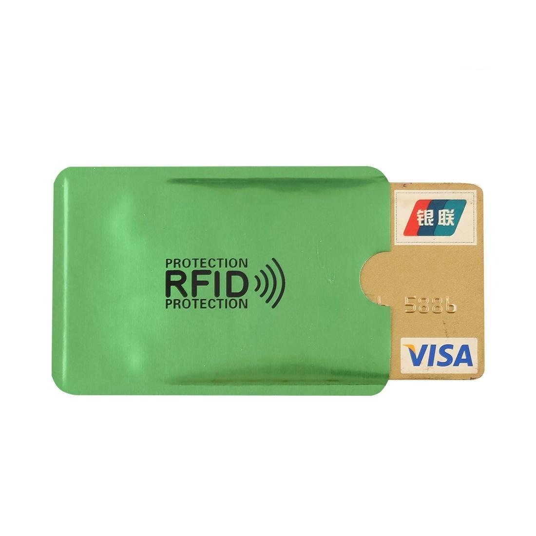 100 - piece Rfid Blocking Card Holder - 9x6.3cm Aluminum Foil - Green