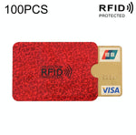 100 - pack Aluminum Foil Rfid Blocking Credit Card Case - Gold